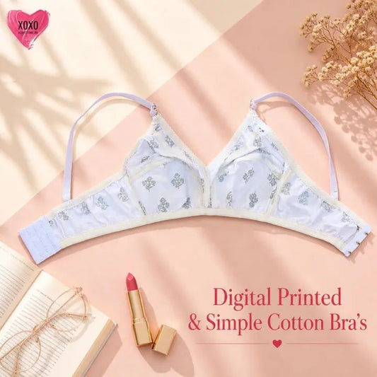 Pack Of 4 Ultra Soft Cotton Fabric Style Printed-Bra