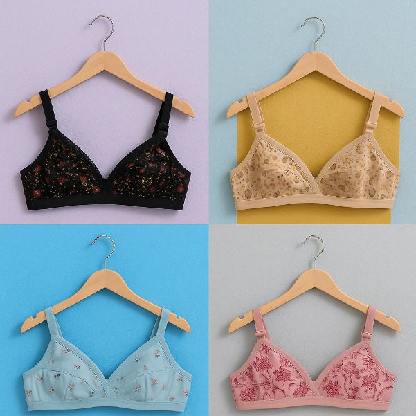 Pack Of 4 Ultra Soft Cotton Fabric Printed-Bra