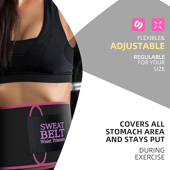 ( Imported Stuffed ) Full Size Instant Sweat Pro Waist Belt For Men & Women. Universal Adjustable Size